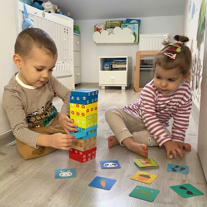 Dřevěná hra Jenga Zvířata TOOKY TOY