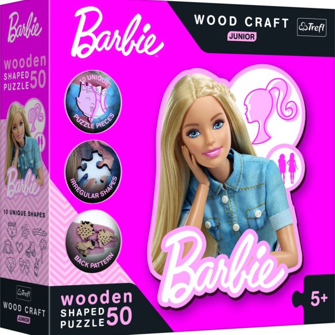 Dřevěné puzzle junior Barbie 50 dílků