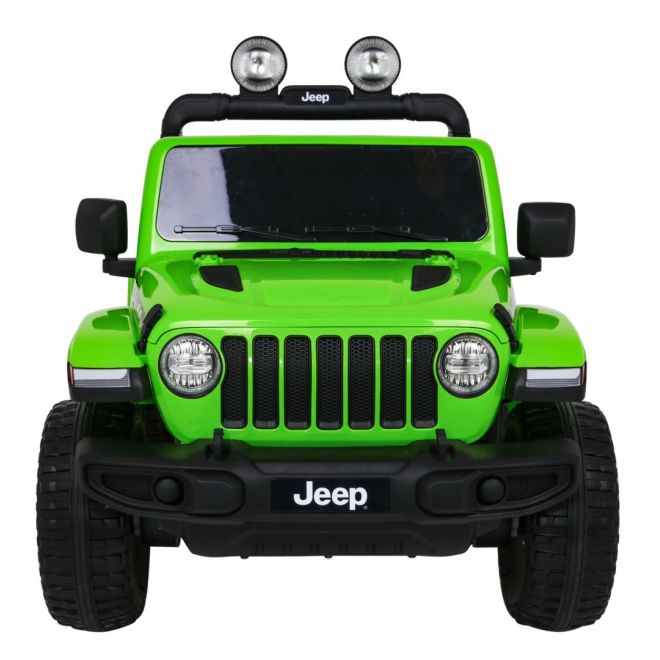 Jeep Wrangler Rubicon baterie pro děti Zelená + Dálkové ovládání + MP3 LED rádio + EVA kola