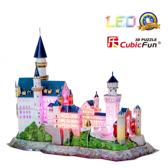 Svítící 3D puzzle zámek Neuschwanstein