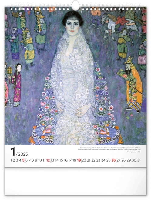 Nástěnný kalendář Gustav Klimt 2025, 30 × 34 cm