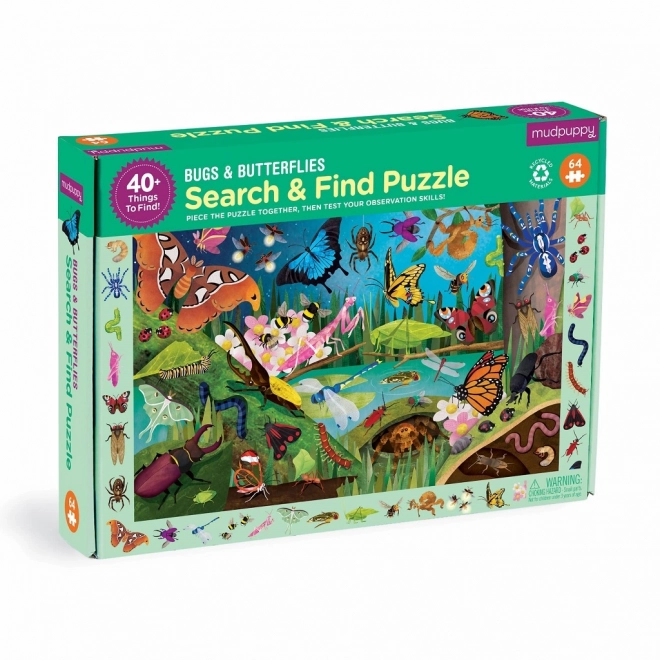 Mudpuppy Puzzle Brouci a motýli 64 dílků