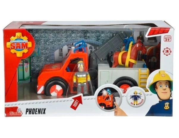 Vozidlo Fireman Sam Phoenix s figurkou a koněm
