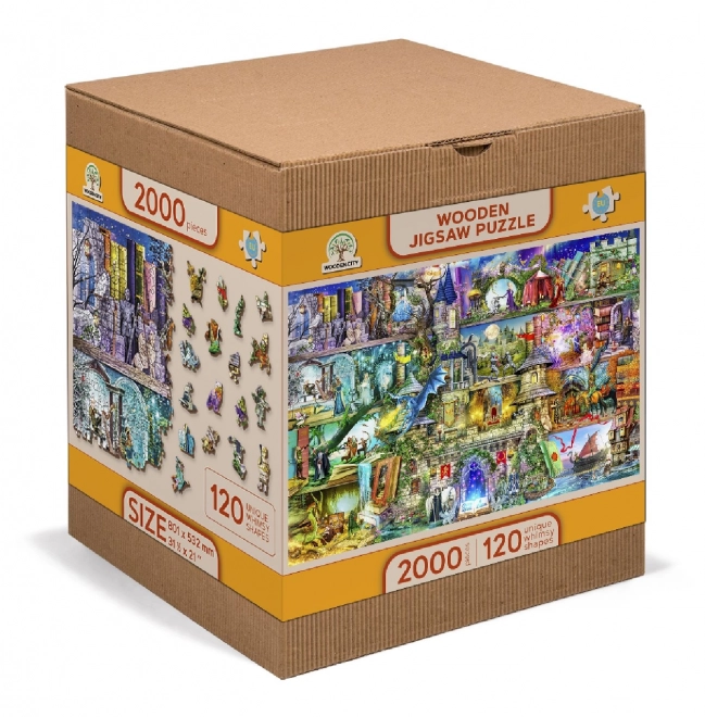 WOODEN CITY Dřevěné puzzle Byla jednou jedna pohádka 2v1, 2000 dílků EKO