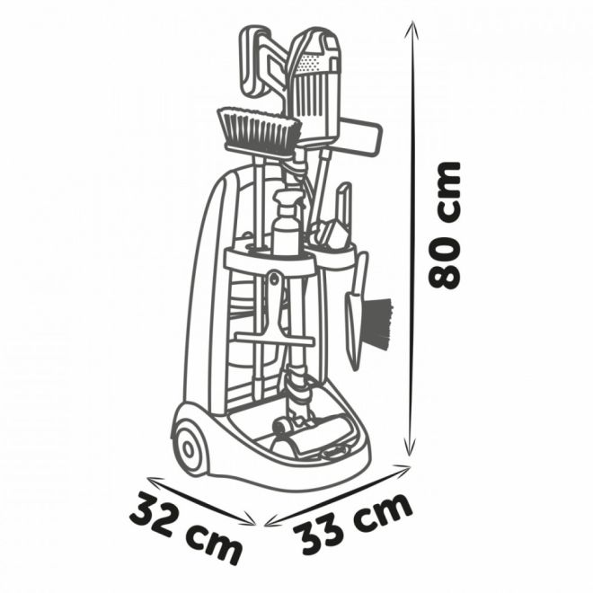 Smoby Rowenta Úklidový vozík s tyčovým vysavačem