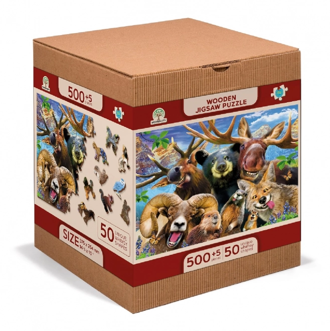 Wooden City Dřevěné puzzle V lese 2v1, 505 dílků EKO