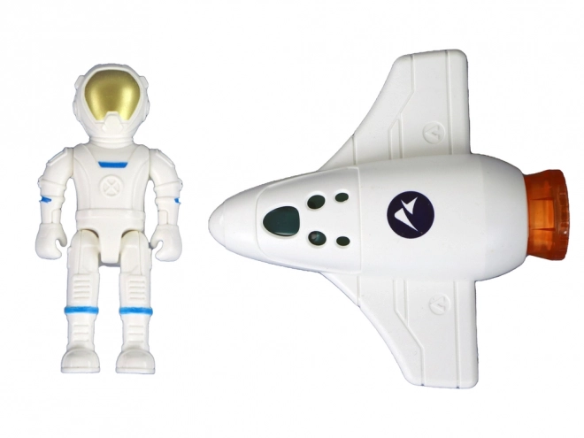 Kosmická mise sada s raketou a kosmonautem