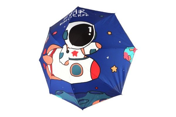 Deštník Vesmír skládací látka/kov 25cm modrý v sáčku