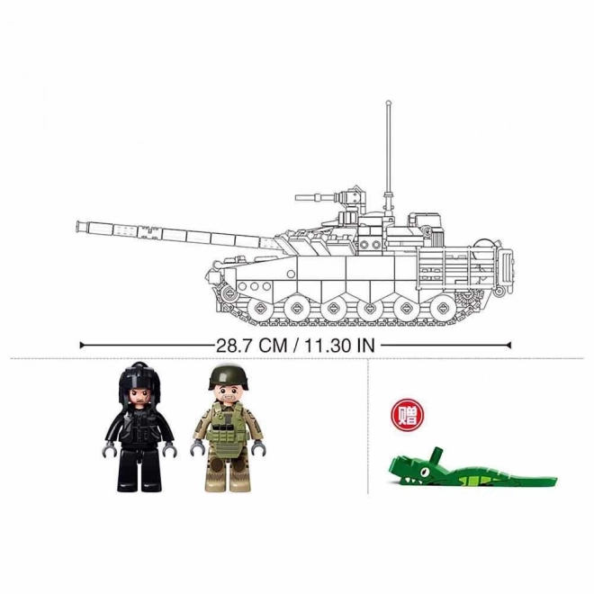 Sluban Model Bricks M38-B1178 Hlavní bitevní tank T-80 2 v 1 v měřítku 1:35