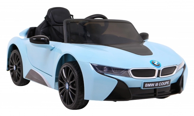 BMW I8 Lift Battery Car Blue + dálkové ovládání + pomalý start + 3bodové pásy + MP3 USB + LED dioda