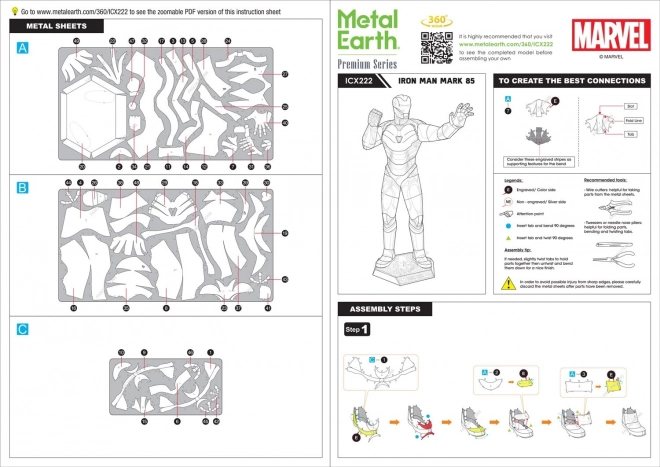 METAL EARTH 3D puzzle Marvel: Iron Man Mark LXXXV (ICONX)