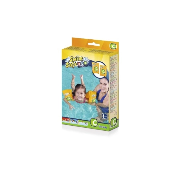 Rukávky nafukovací Swim Safe žluté  2 komory 25x15cm v krabičce 12x19,5cm od 3-6 let