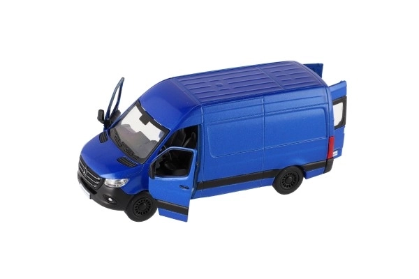 Auto/dodávka Kinsmart Mercedes-Benz Sprinter 1:48 kov/plast 12,5cm na zpětné nat. 4barvy 12ks v boxu