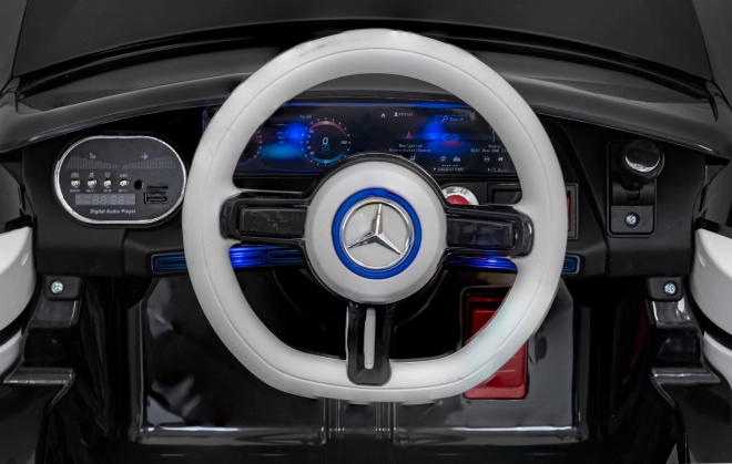 Mercedes Benz AMG EQA pro děti Černá + Dálkové ovládání + 5bodové bezpečnostní pásy + EVA + MP3 displej + LED dioda