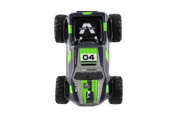 Auto RC pick up terénní plast 25cm 2,4GHZ na baterie šedo-zelený v krabici 32x14x18cm