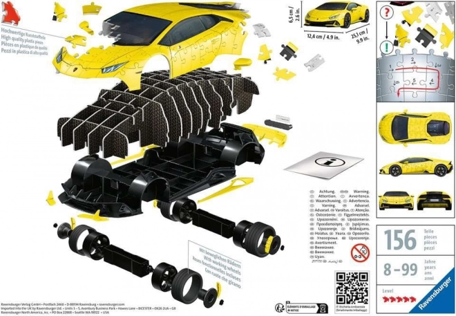 RAVENSBURGER 3D puzzle Lamborghini Huracán Evo žluté 156 dílků