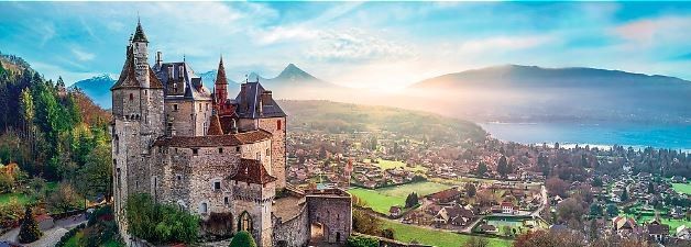 Puzzle 1000 prvků Panorama Menthon Castle Francie