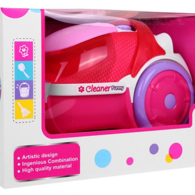 Růžový vysavač pro děti 3+ Světelné efekty Zvuk + funkce šňupání + polystyrenové kuličky