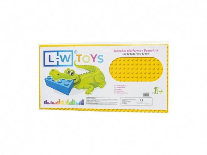 L-W Toys Velká podložka na stavění - JUNIOR 16x32 bodů žlutá