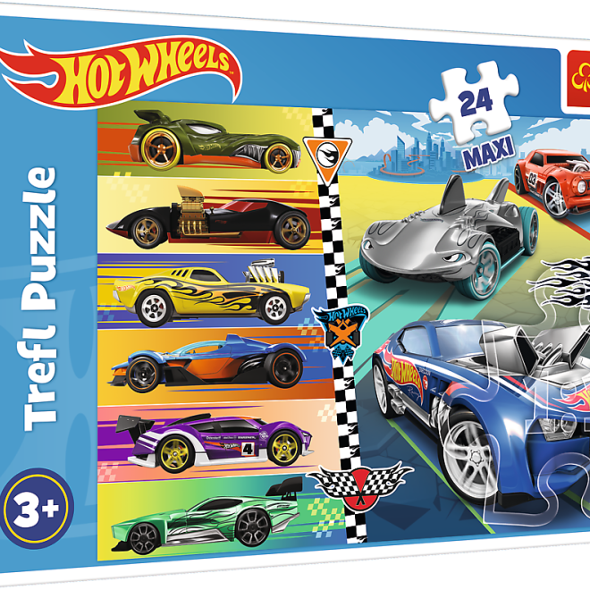 TREFL Puzzle Autíčka Hot Wheels MAXI 24 dílků