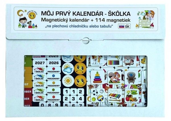 Kalendár magnetický - Škôlka 114ks magnetiek v kartóne 45x32x1cm SK verze