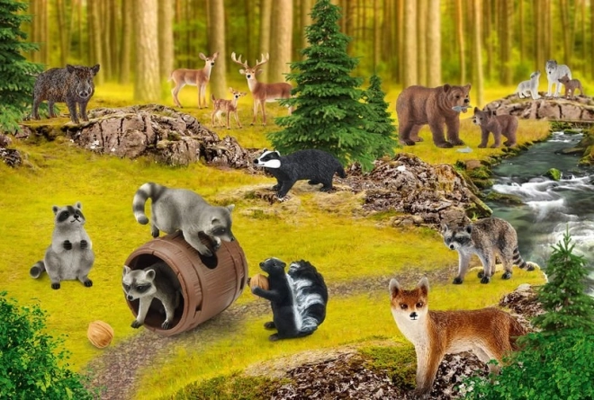 SCHMIDT Puzzle Schleich Kde žijí mývalové 150 dílků + figurka Schleich