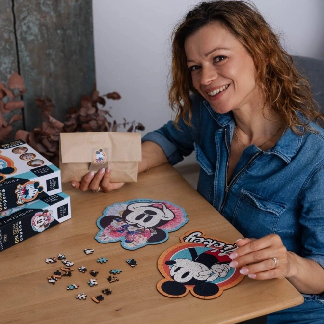 TREFL Wood Craft Origin puzzle Stylová Minnie 160 dílků