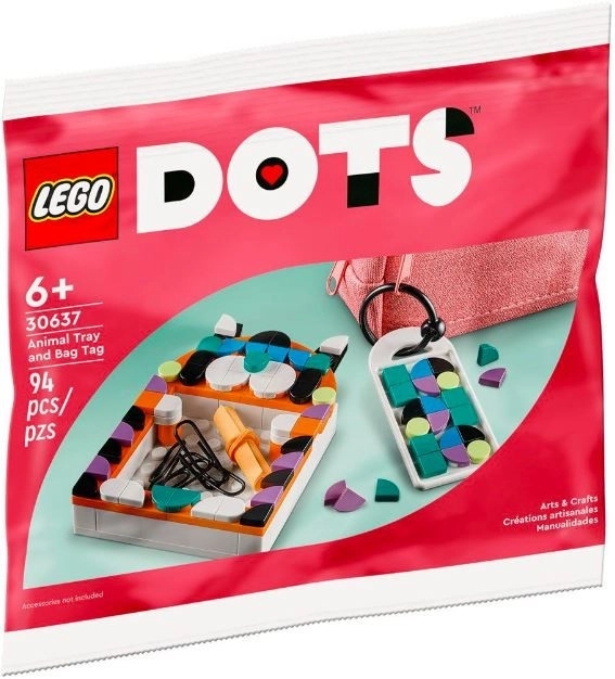 LEGO DOTS 30637 Zvířecí podnos a náhrdelník na tašku