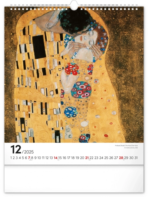 Nástěnný kalendář Gustav Klimt 2025, 30 × 34 cm