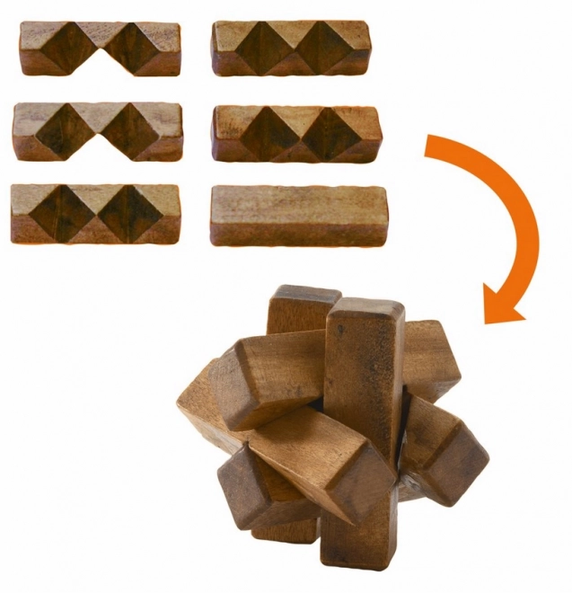 DJECO Woodix: Sada 3D hlavolamů 6ks