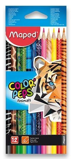 MAPED Pastelky trojboké Color'Peps Animals 12ks