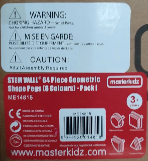 Masterkidz sada kolíčků ve tvaru geometrických forem 64 ks pro STEM tabule