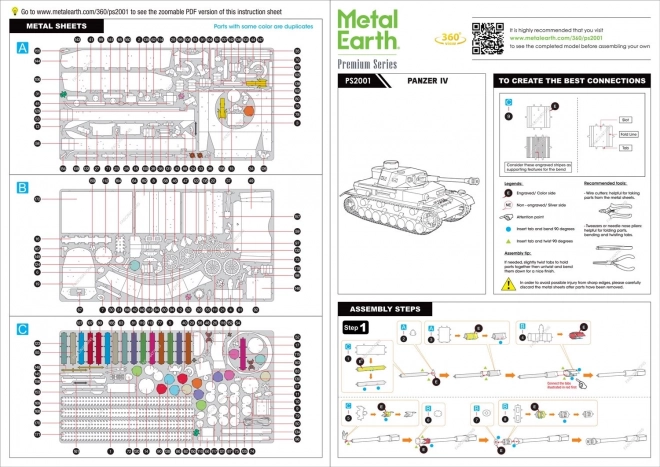 METAL EARTH 3D puzzle Premium Series: Tank Panzer IV