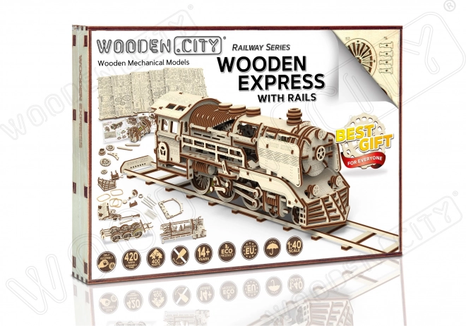 WOODEN CITY 3D puzzle Express s kolejemi 400 dílů