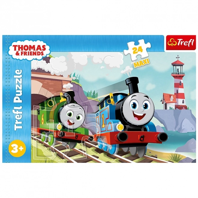 Puzzle 24 Maxi Tom a Percy na kolejích Tomáš a přátelé