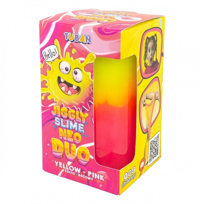 Jiggly Neo Duo slizká hmota žluto-růžová