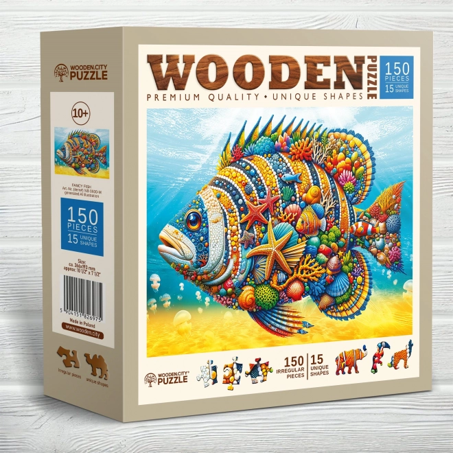 WOODEN CITY Dřevěné puzzle Módní ryba 150 dílků