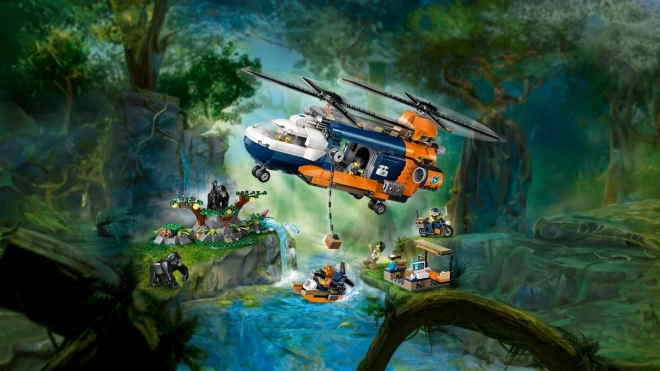 LEGO City 60437 Helikoptéra na průzkum džungle v základním táboře