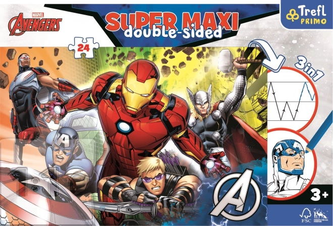 TREFL Oboustranné puzzle Avengers SUPER MAXI 24 dílků