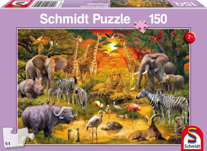 Puzzle Africká zvířata 150 dílků