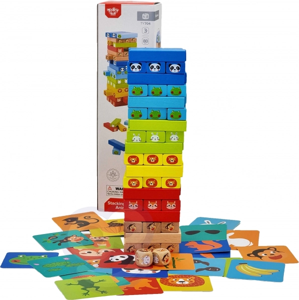 Dřevěná hra Jenga Zvířata TOOKY TOY