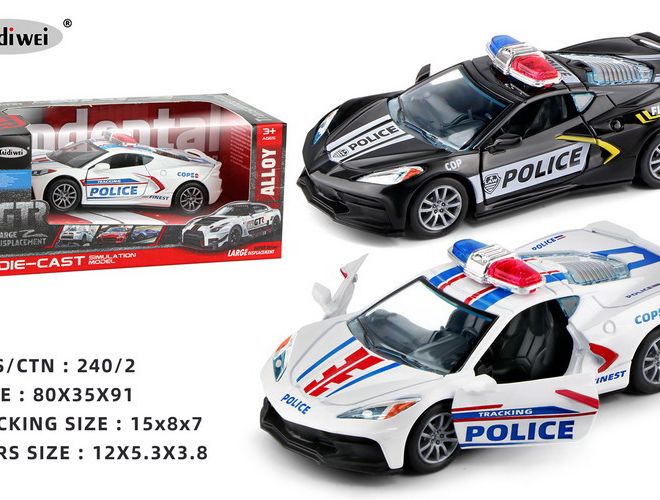 Auto policejní kovové 12 cm