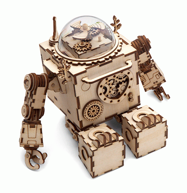 Orpheus - robotická hrací skříňka - 3D dřevěná stavebnice