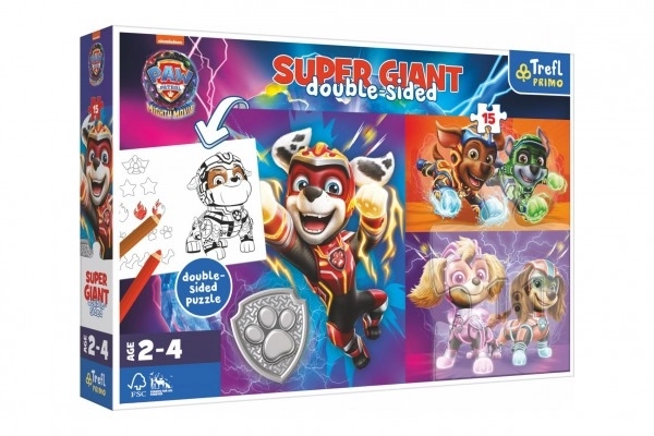 Puzzle GIANT oboustranné Skvělý tým Tlapkové patroly/Paw patrol 15 dílků v krab. 40x27cm 24m+