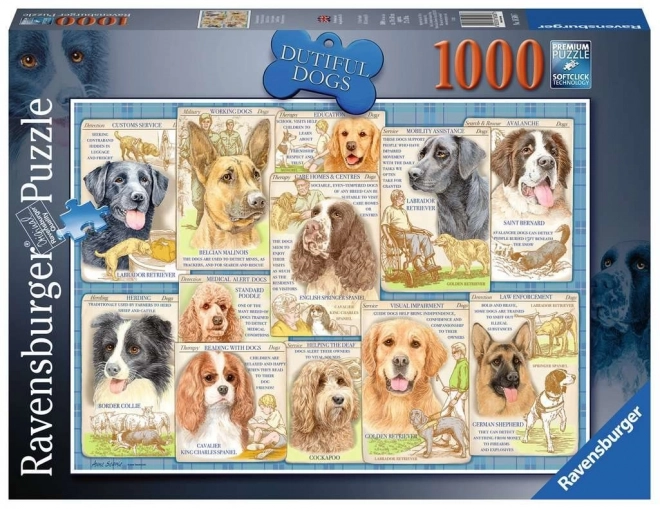 Ravensburger puzzle poslušní psi 1000 dílků