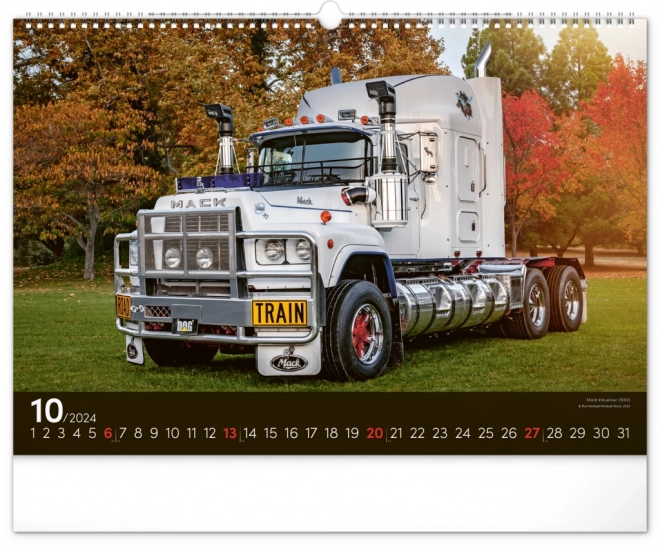 Nástěnný kalendář Trucks 2024, 48 × 33 cm