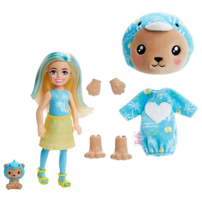 Panenka Barbie Cutie Reveal Chelsea Teddy Bear - Delfín