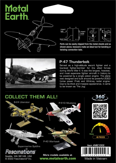 METAL EARTH 3D puzzle P-47 Thunderbolt