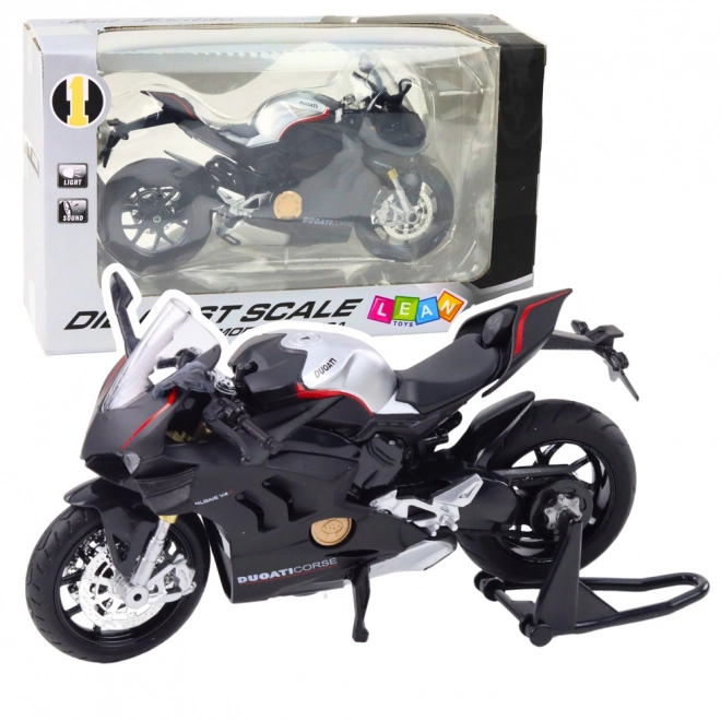 Kovový sportovní motocykl Černý V4