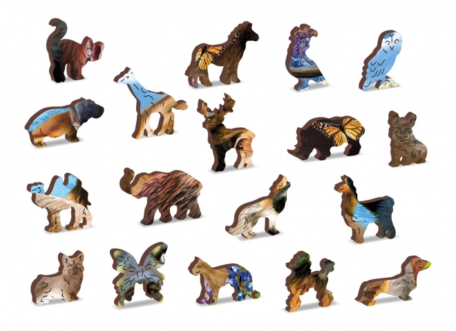 Wooden City Dřevěné puzzle V lese 2v1, 505 dílků EKO